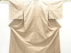 雨縞模様織り出し手織り紬単衣着物